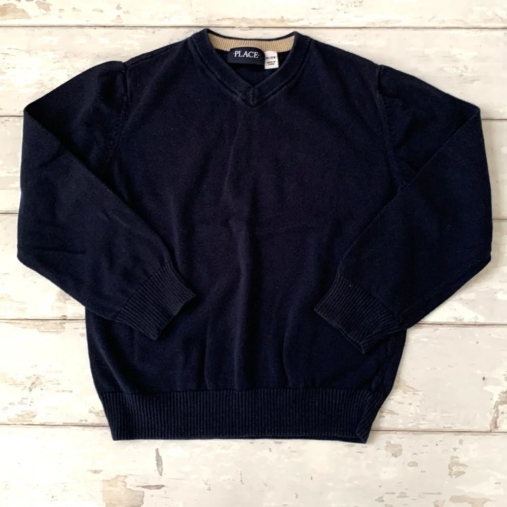 The Children’s Place 7/8 Boys Navy Blue Pullover Sweater Kids Formal Size 7 8